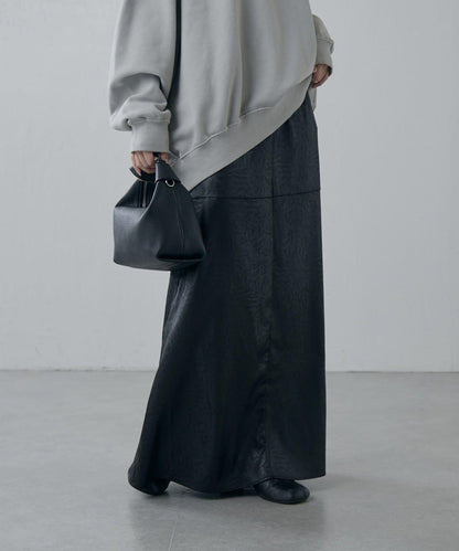 緞面仿皮半身裙