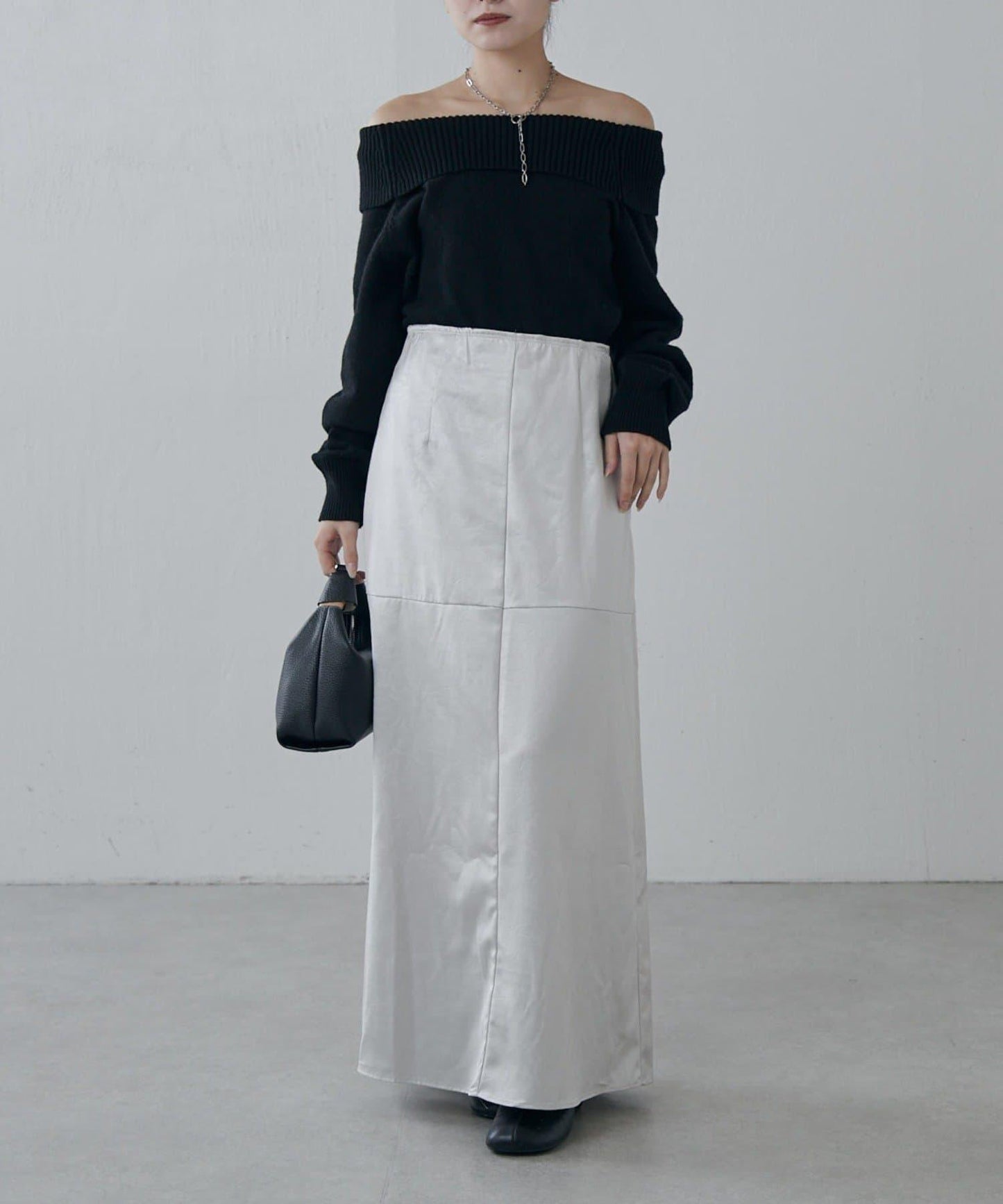 緞面仿皮半身裙