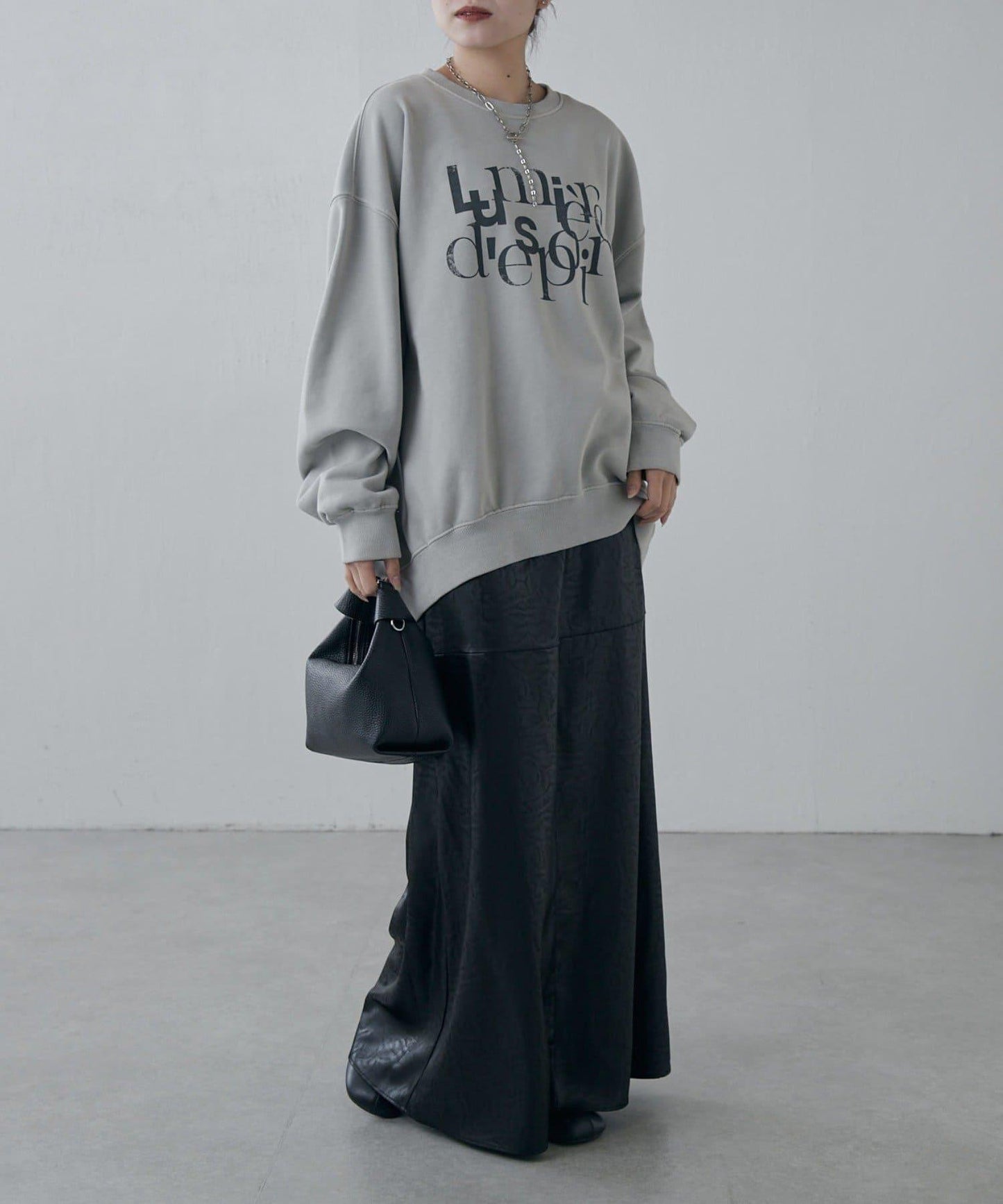 緞面仿皮半身裙