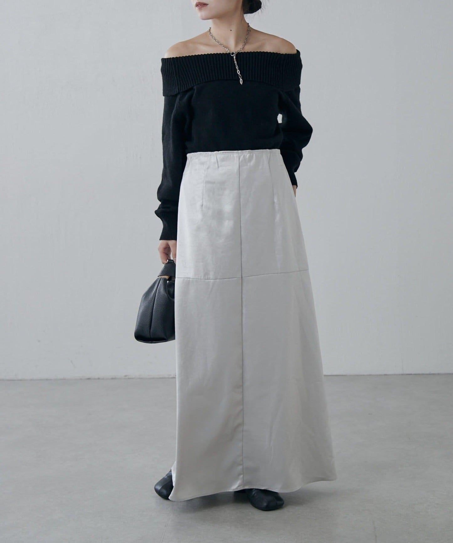 緞面仿皮半身裙