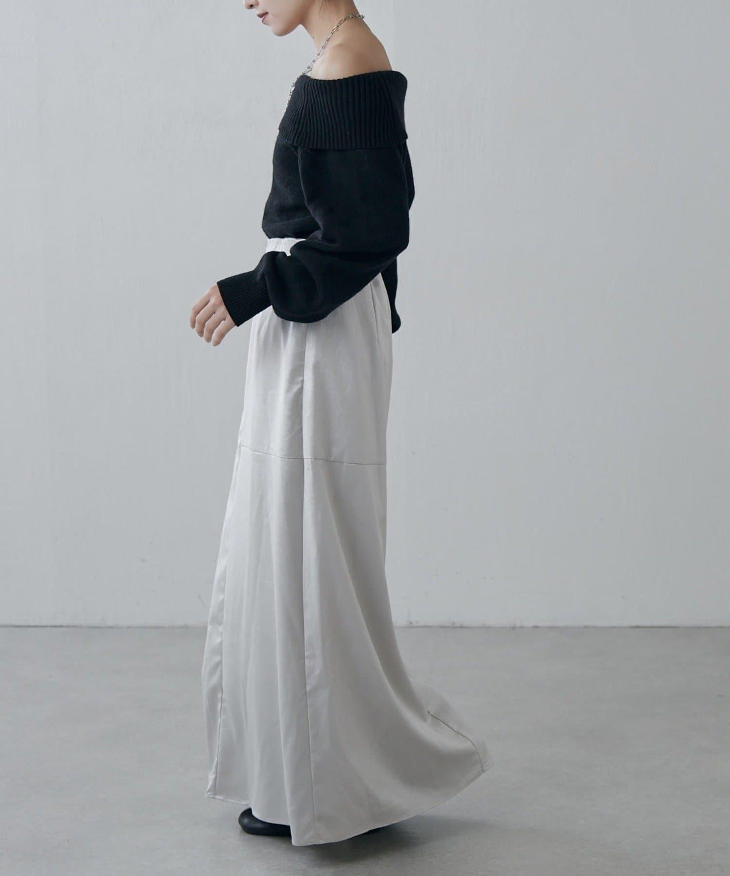 緞面仿皮半身裙