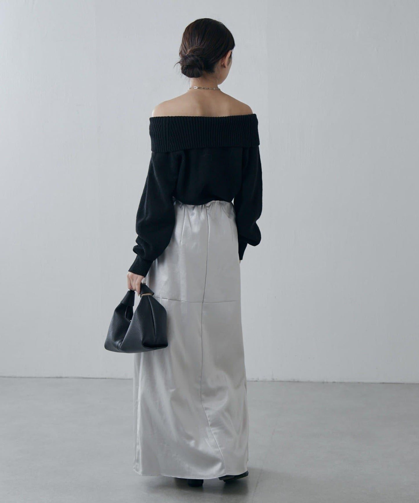 緞面仿皮半身裙