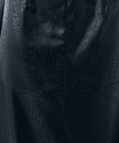 緞面仿皮半身裙