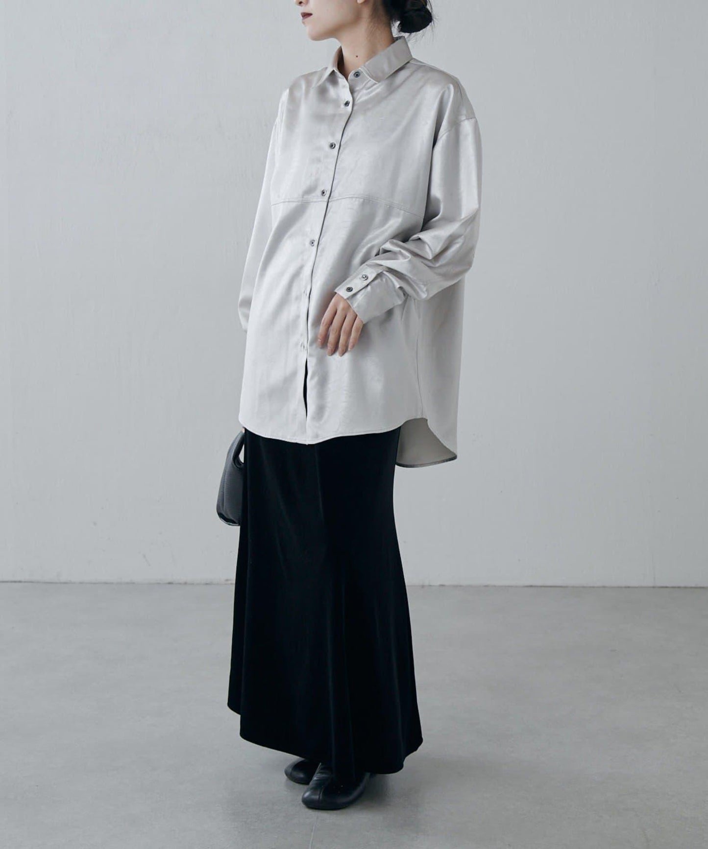 緞面皮質感襯衫