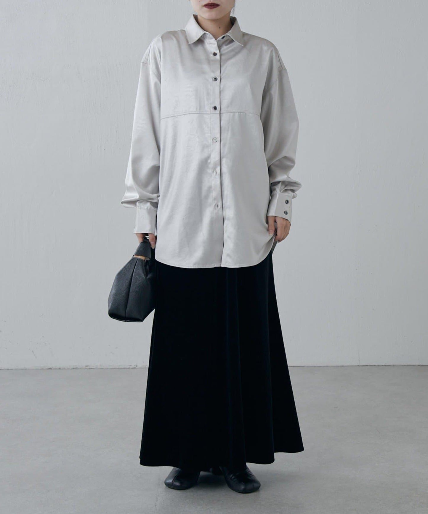 緞面皮質感襯衫