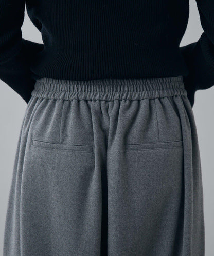 軟法蘭絨2WAY褶皺寬腿褲