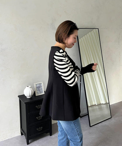 【MOMO】荷葉邊V領無袖外套