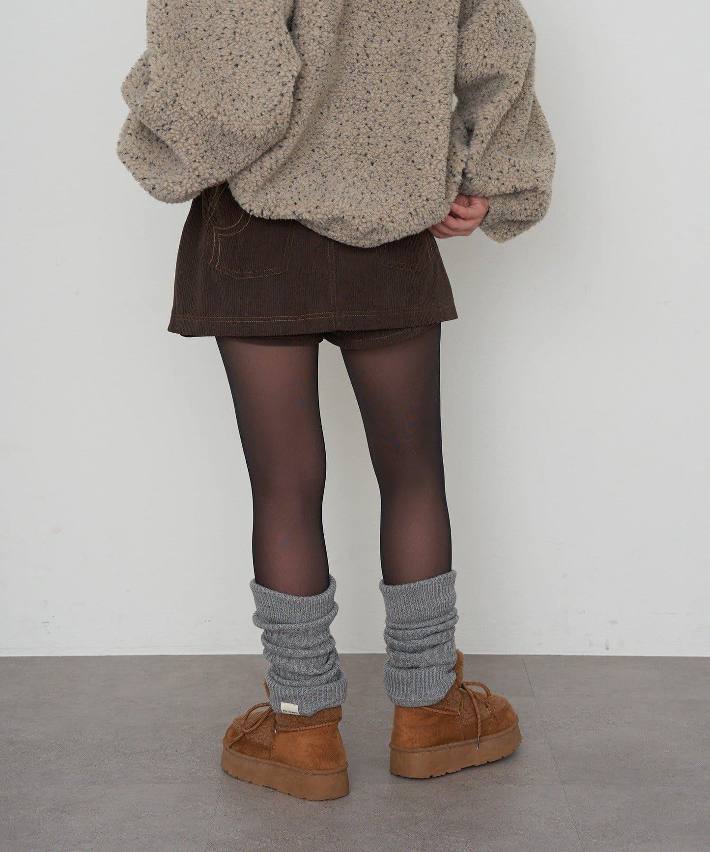 燈芯絨水洗微型短褲