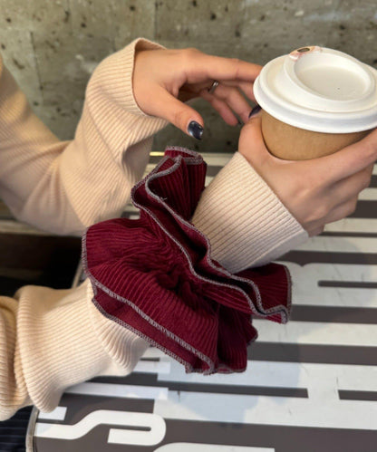 lil燈芯絨蓬鬆髮圈