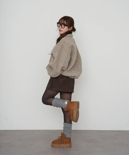 燈芯絨水洗微型短褲