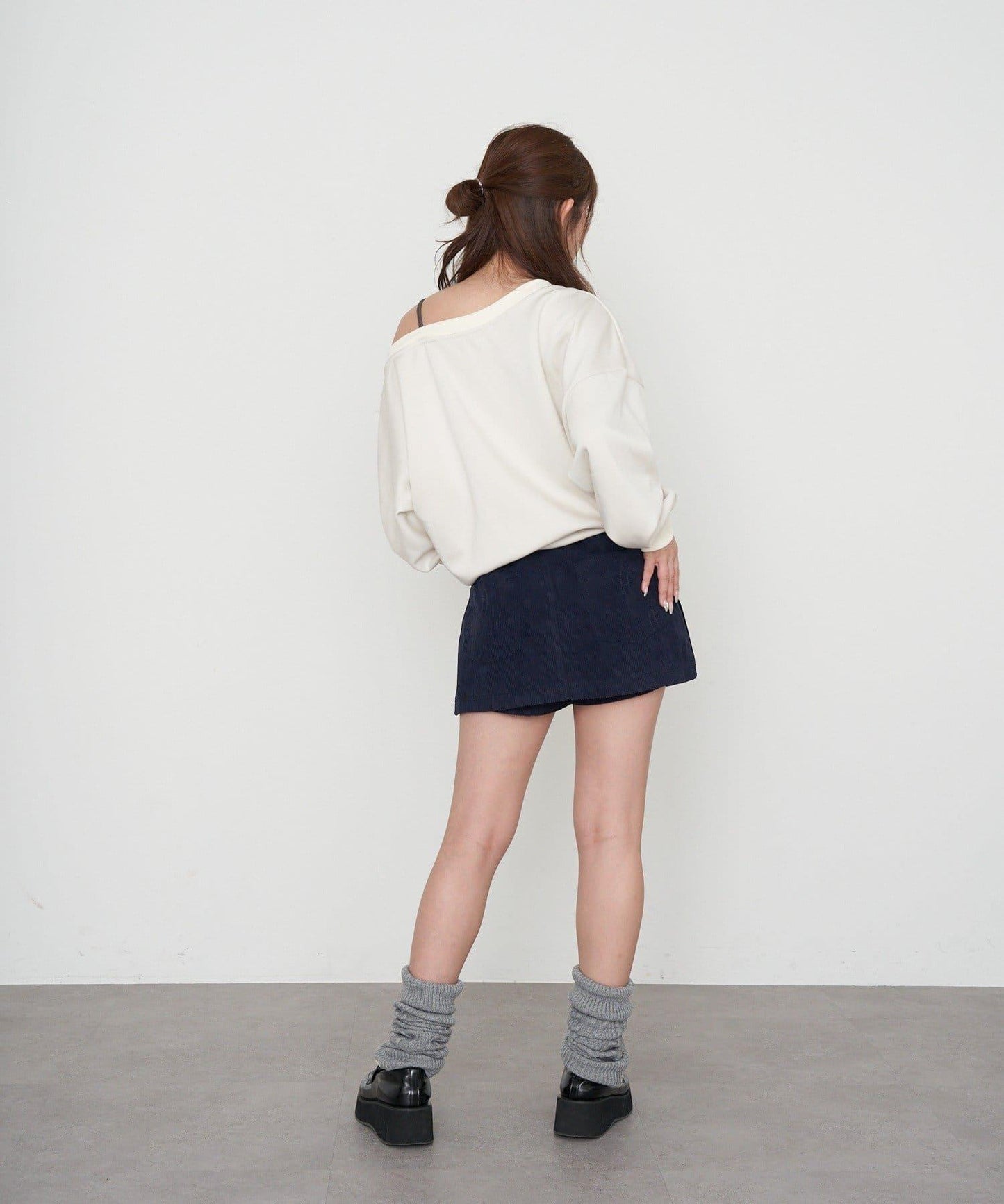 燈芯絨水洗微型短褲