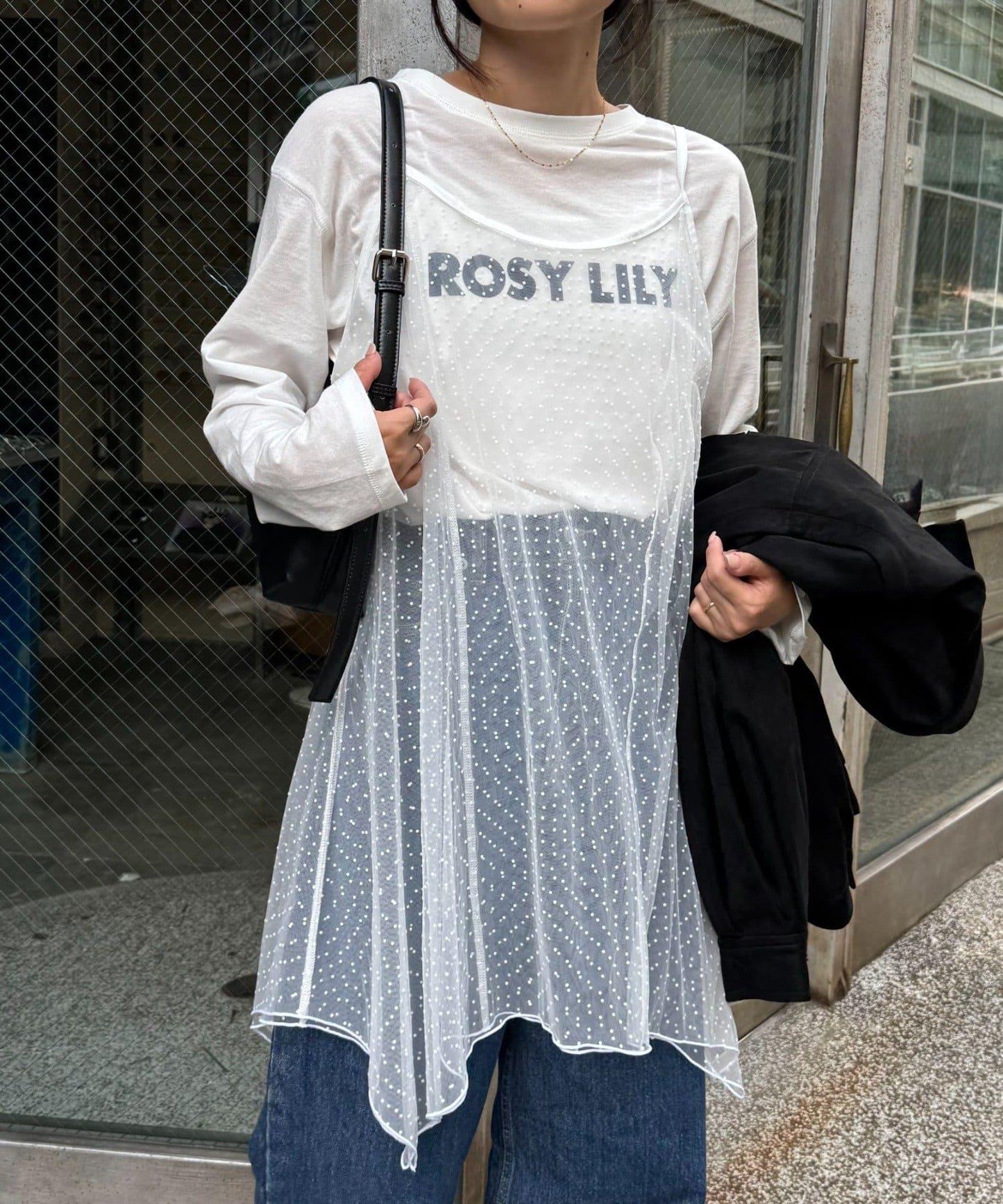 波點網紗吊帶背心連衣裙