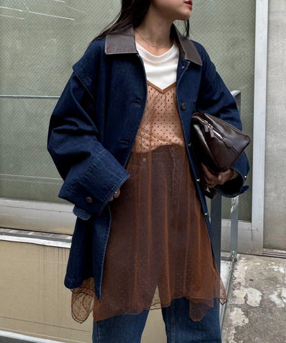 波點網紗吊帶背心連衣裙