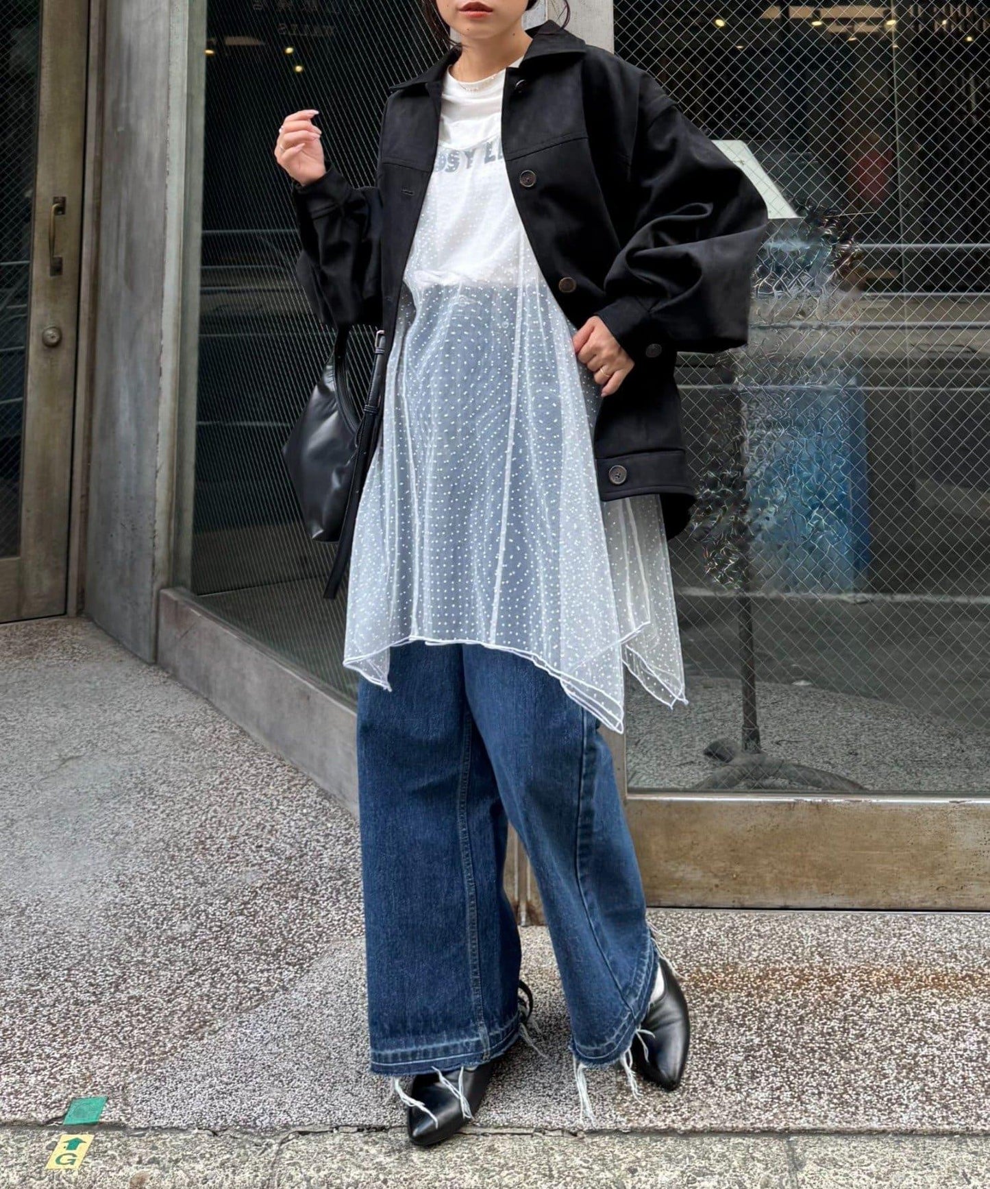 波點網紗吊帶背心連衣裙