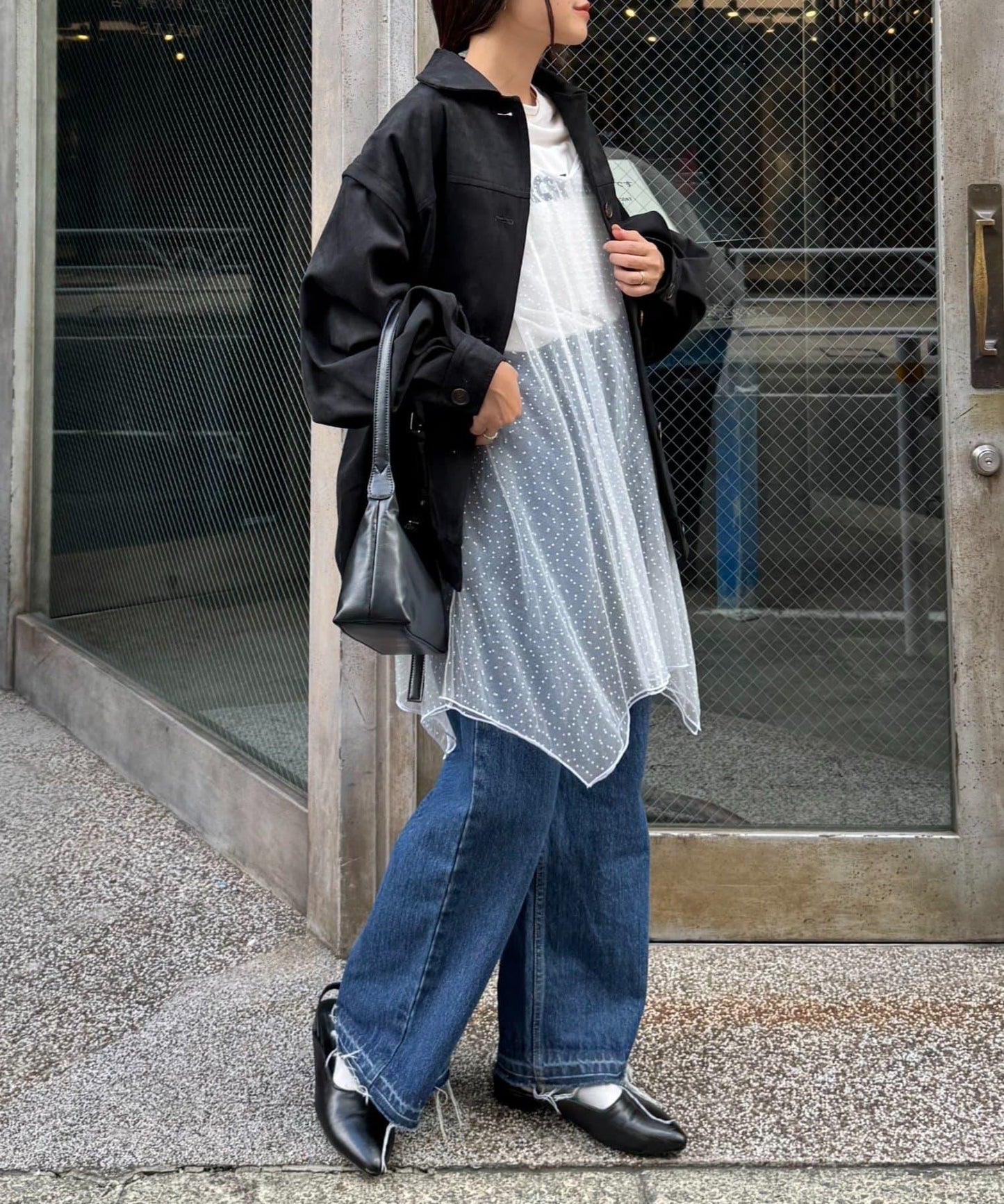 波點網紗吊帶背心連衣裙