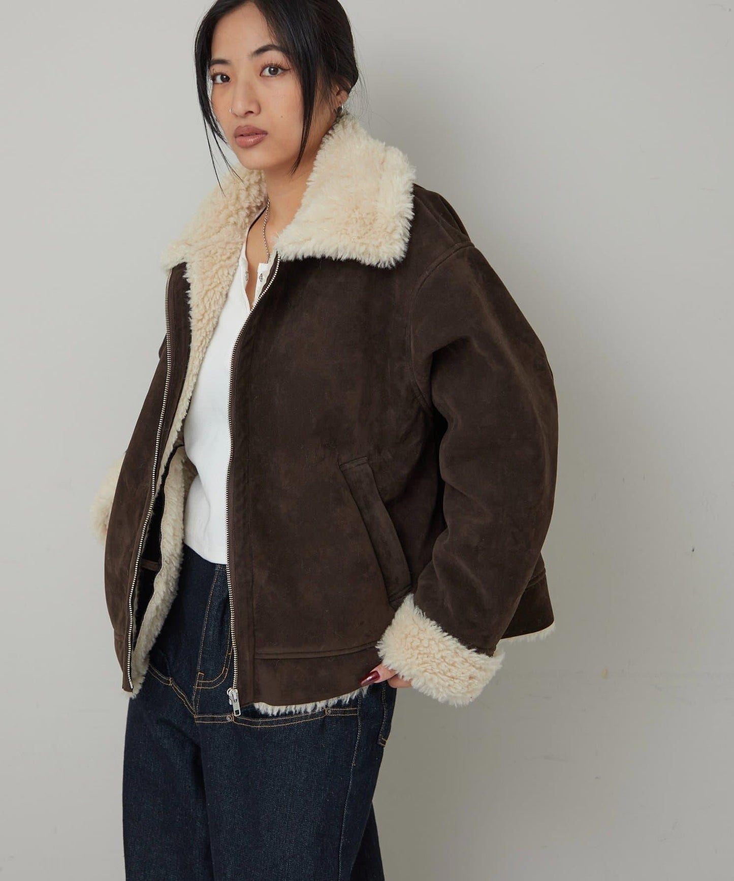 麂皮羊羔絨夾克