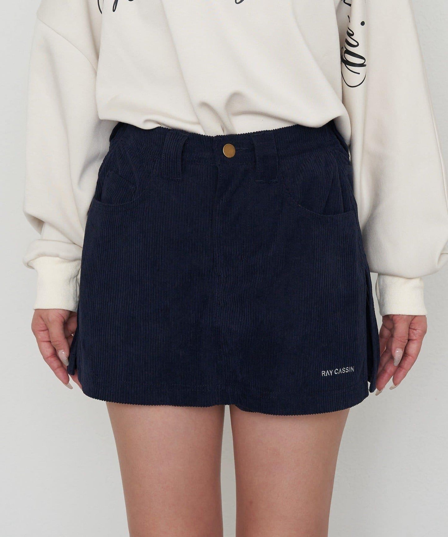 燈芯絨水洗微型短褲