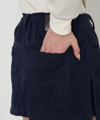 燈芯絨水洗微型短褲