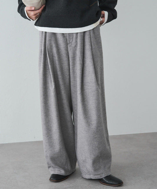 羊毛混紡燈籠休閒長褲