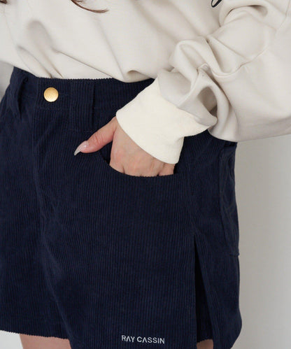 燈芯絨水洗微型短褲