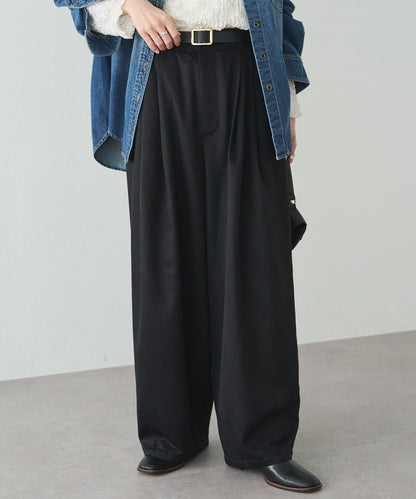 羊毛混紡燈籠休閒長褲