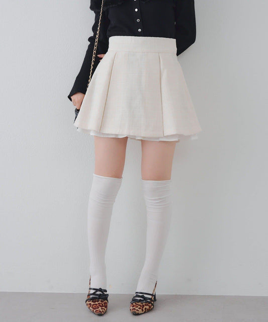 【套裝可搭配】粗花呢下襬微露迷你裙