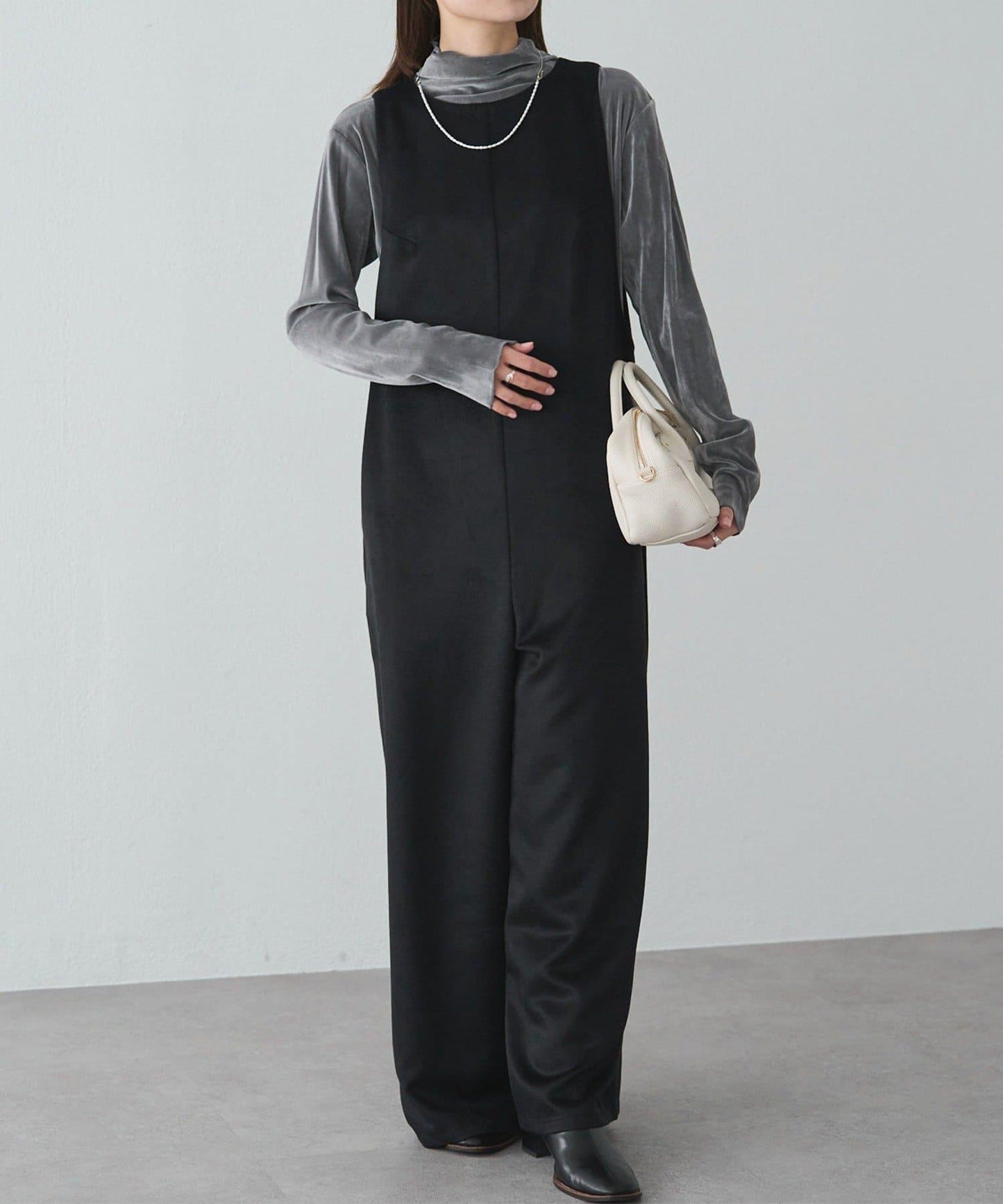 羊毛混紡雙面連體褲