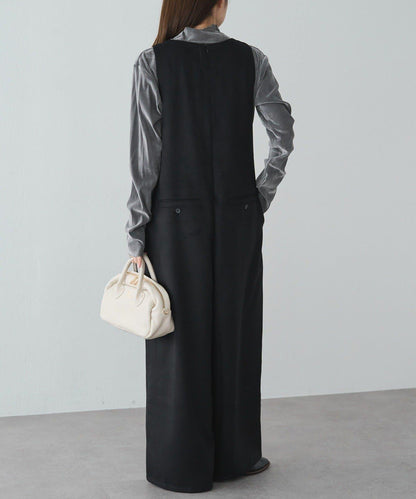 羊毛混紡雙面連體褲