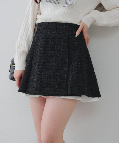 【套裝可搭配】粗花呢下襬微露迷你裙