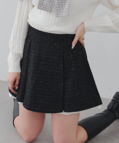【套裝可搭配】粗花呢下襬微露迷你裙