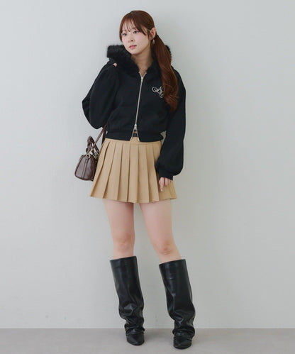 【SETUP對應單品】亮片Logo加絨毛絨連帽衛衣