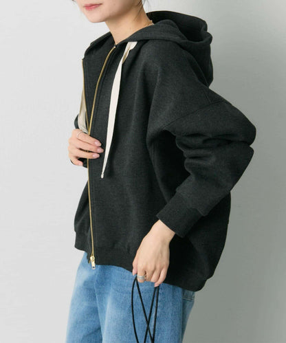 順滑粘合側邊拉鍊連帽衛衣