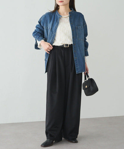 羊毛混紡燈籠休閒長褲