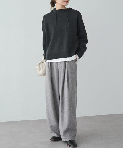 羊毛混紡燈籠休閒長褲