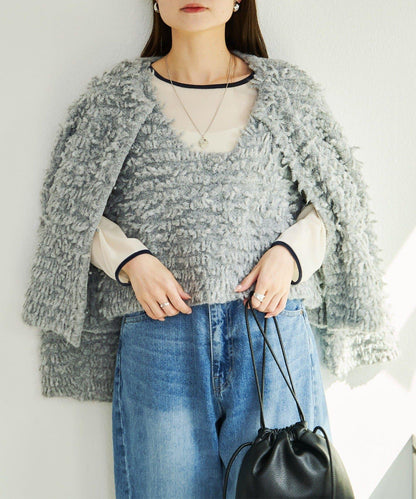流蘇針織開衫