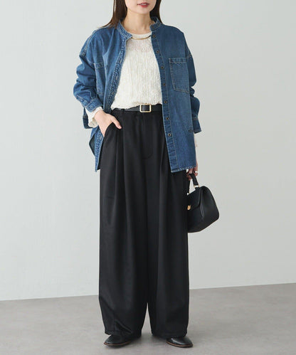 羊毛混紡燈籠休閒長褲