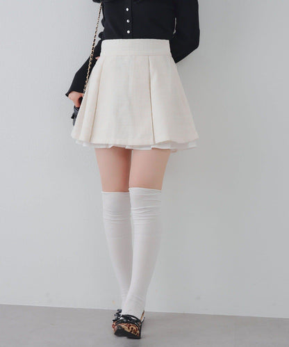 【套裝可搭配】粗花呢下襬微露迷你裙