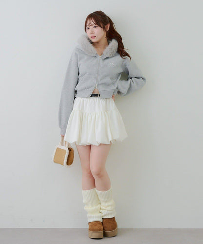 【SETUP對應單品】亮片Logo加絨毛絨連帽衛衣