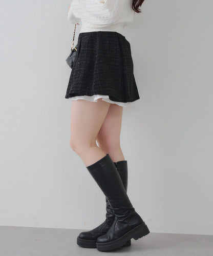 【套裝可搭配】粗花呢下襬微露迷你裙