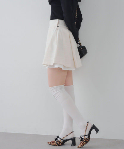 【套裝可搭配】粗花呢下襬微露迷你裙