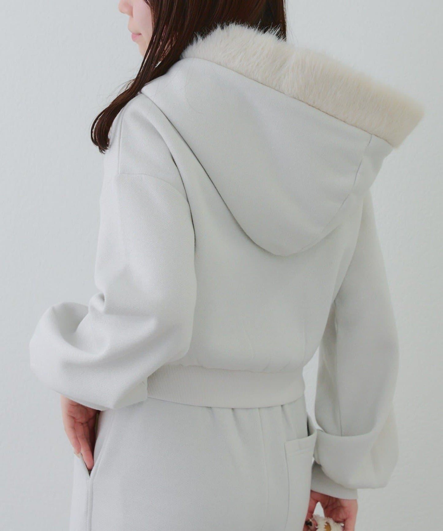 【SETUP對應單品】亮片Logo加絨毛絨連帽衛衣