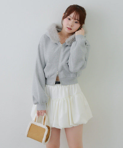 【SETUP對應單品】亮片Logo加絨毛絨連帽衛衣