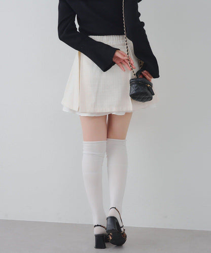 【套裝可搭配】粗花呢下襬微露迷你裙