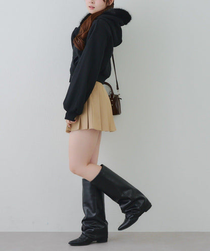 【SETUP對應單品】亮片Logo加絨毛絨連帽衛衣