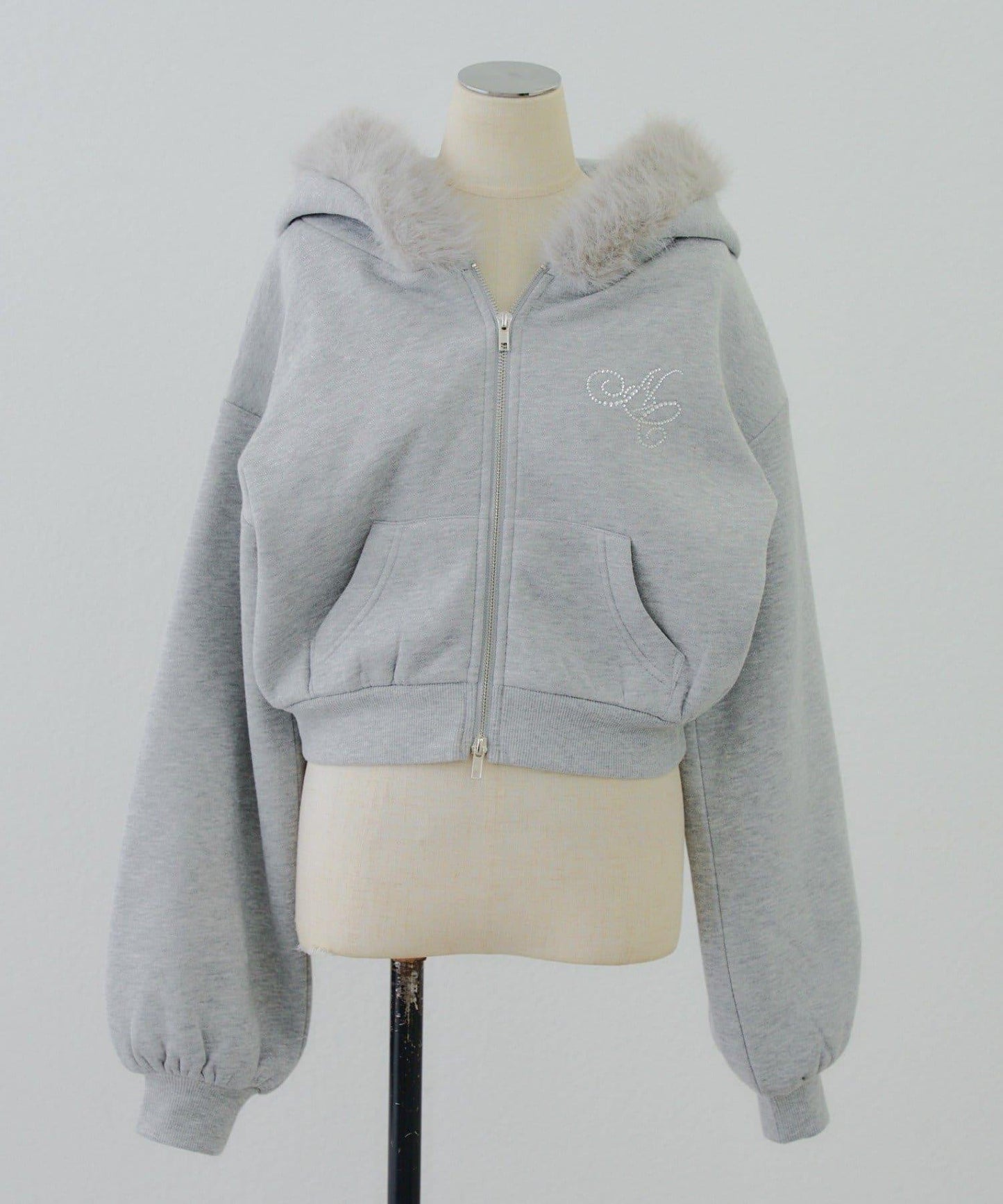 【SETUP對應單品】亮片Logo加絨毛絨連帽衛衣