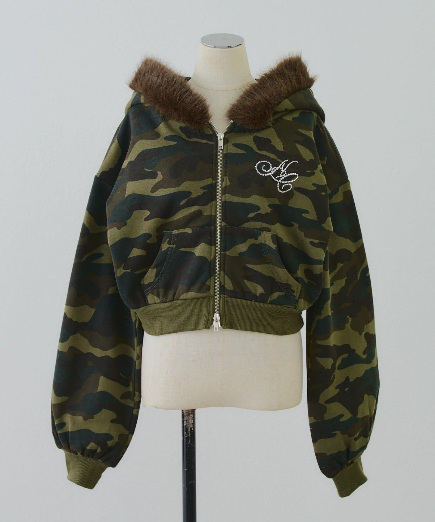 【SETUP對應單品】亮片Logo加絨毛絨連帽衛衣