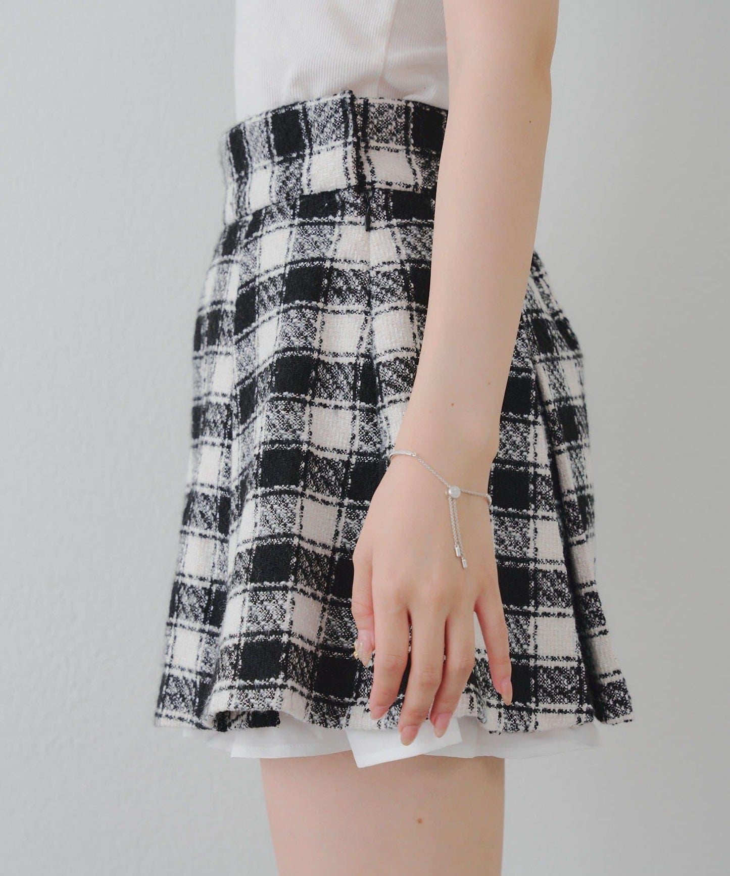 【套裝可搭配】粗花呢下襬微露迷你裙