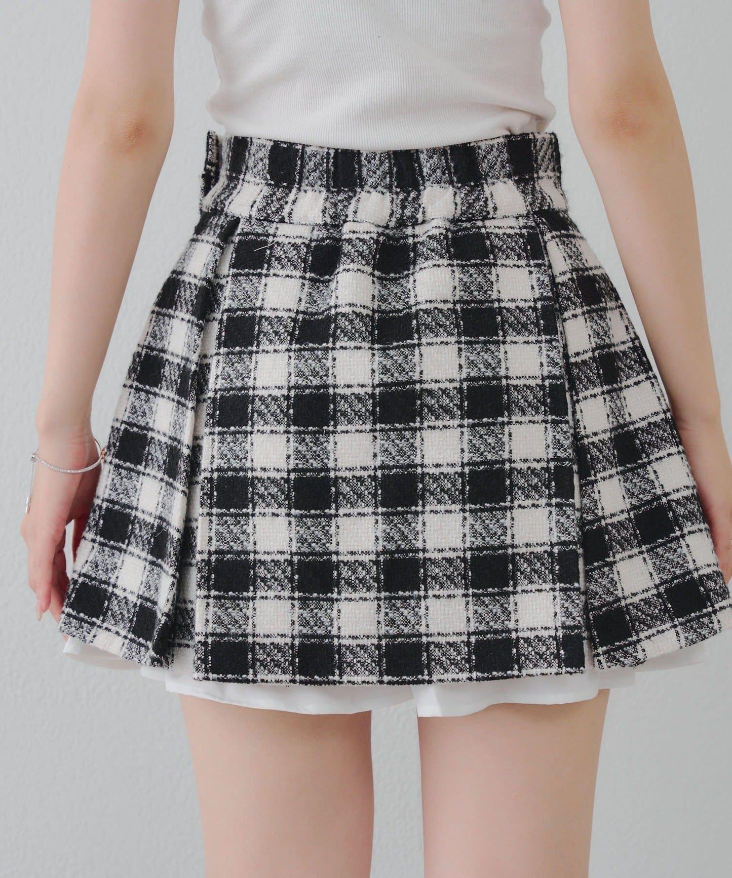 【套裝可搭配】粗花呢下襬微露迷你裙