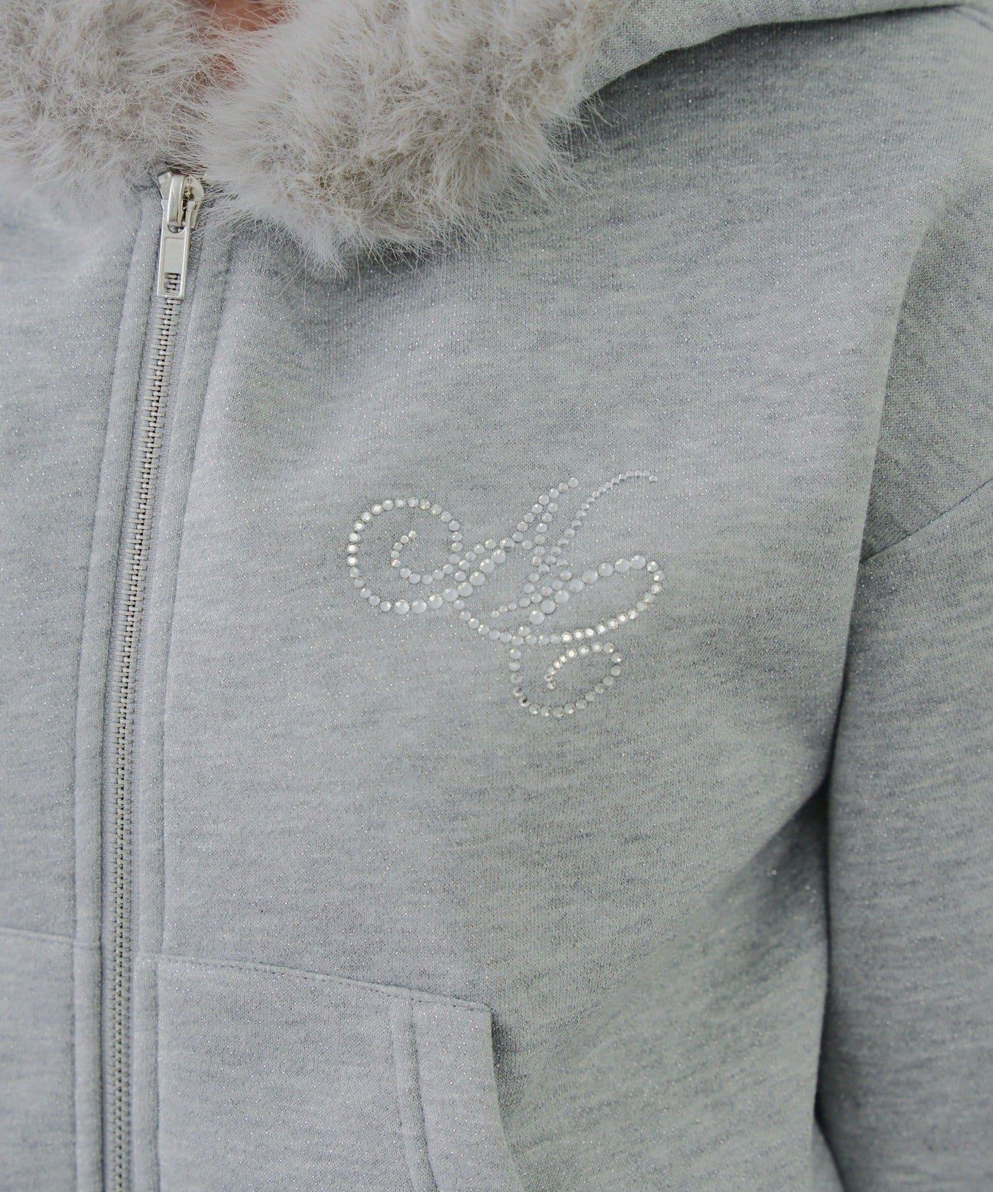 【SETUP對應單品】亮片Logo加絨毛絨連帽衛衣