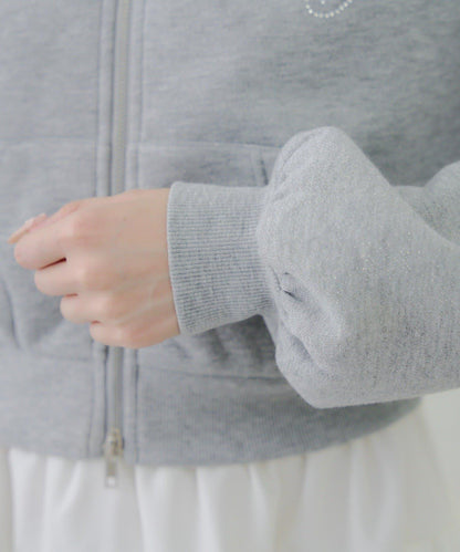 【SETUP對應單品】亮片Logo加絨毛絨連帽衛衣